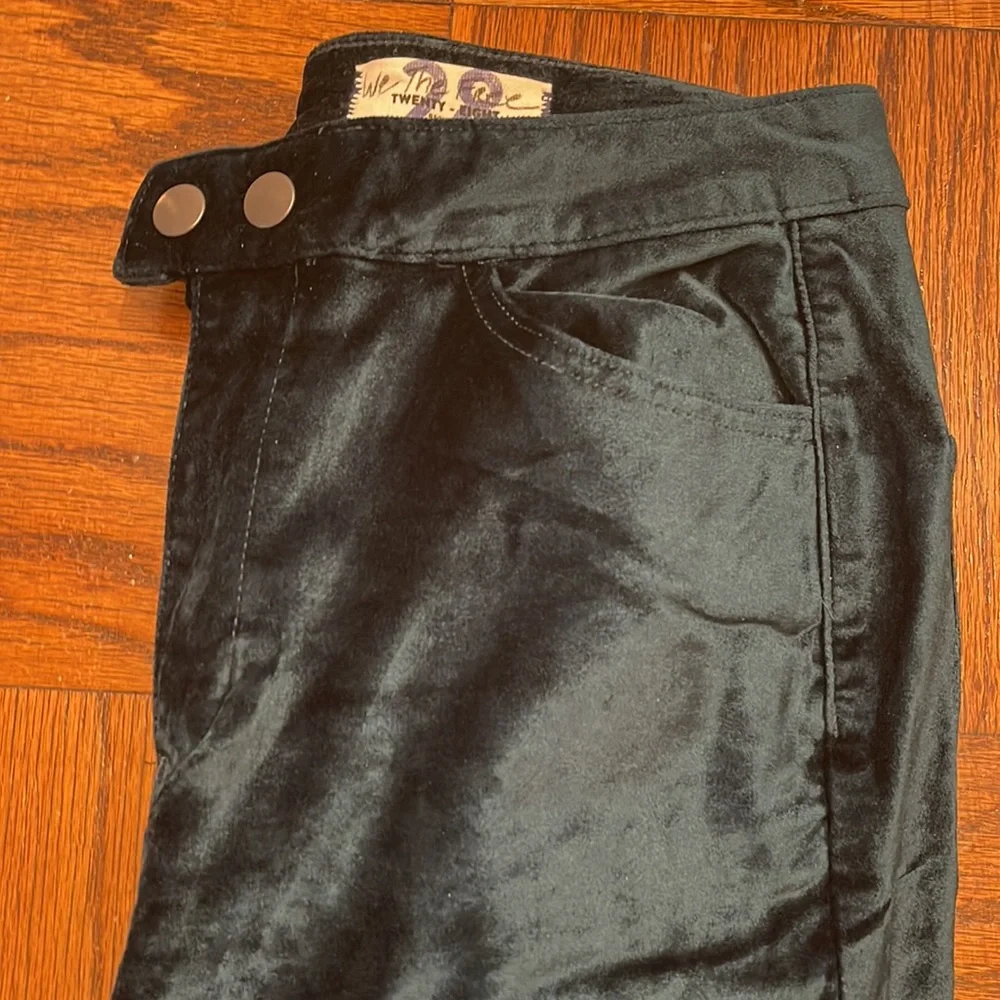 Free People Sweet Jane Velvet Skinny Cropped Pants Neptune - Picture 5 of 5